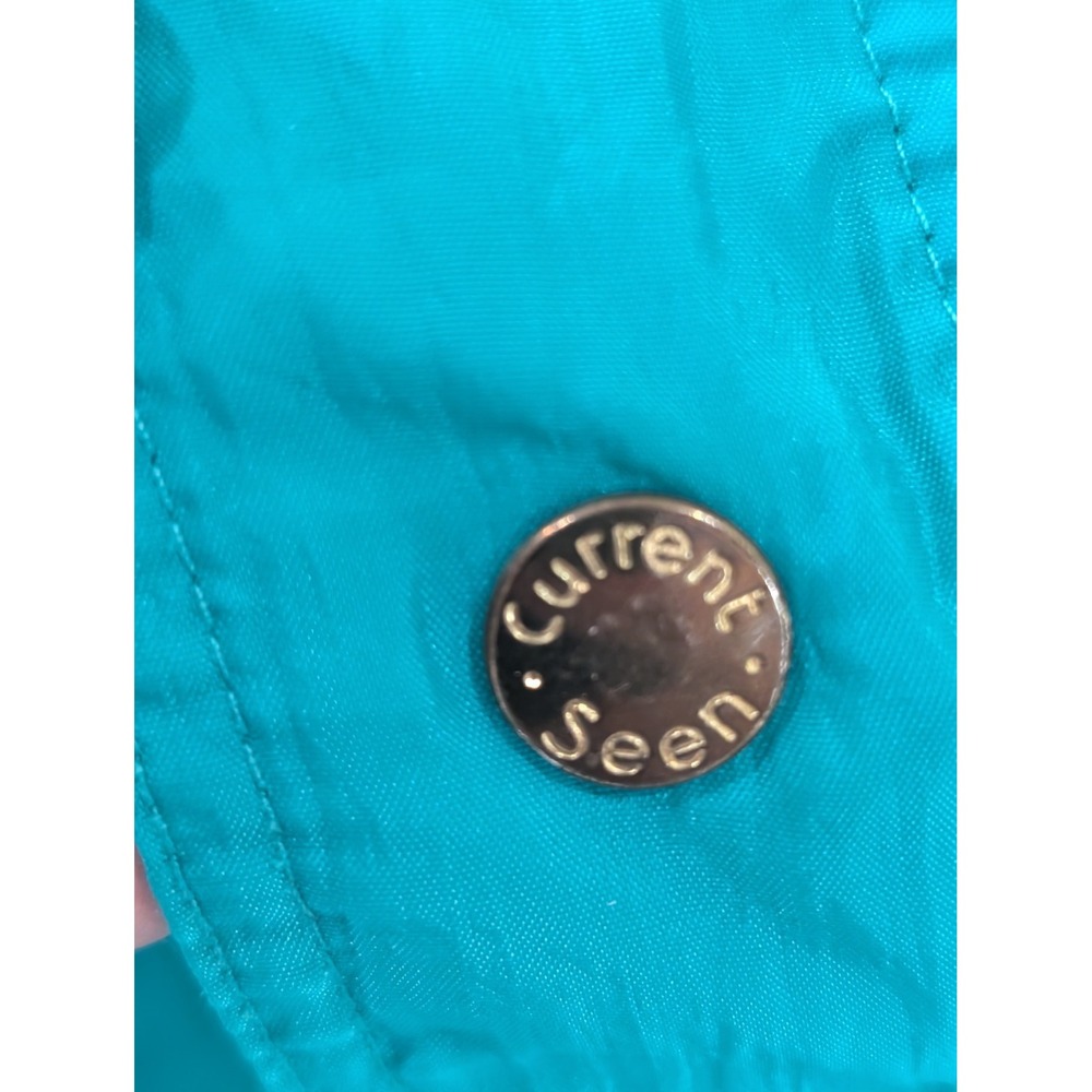 CURRENT SEEN Women's Vintage Windbreaker Jacket M Blue Snap Front Plaid Lining - Picture 6 of 6